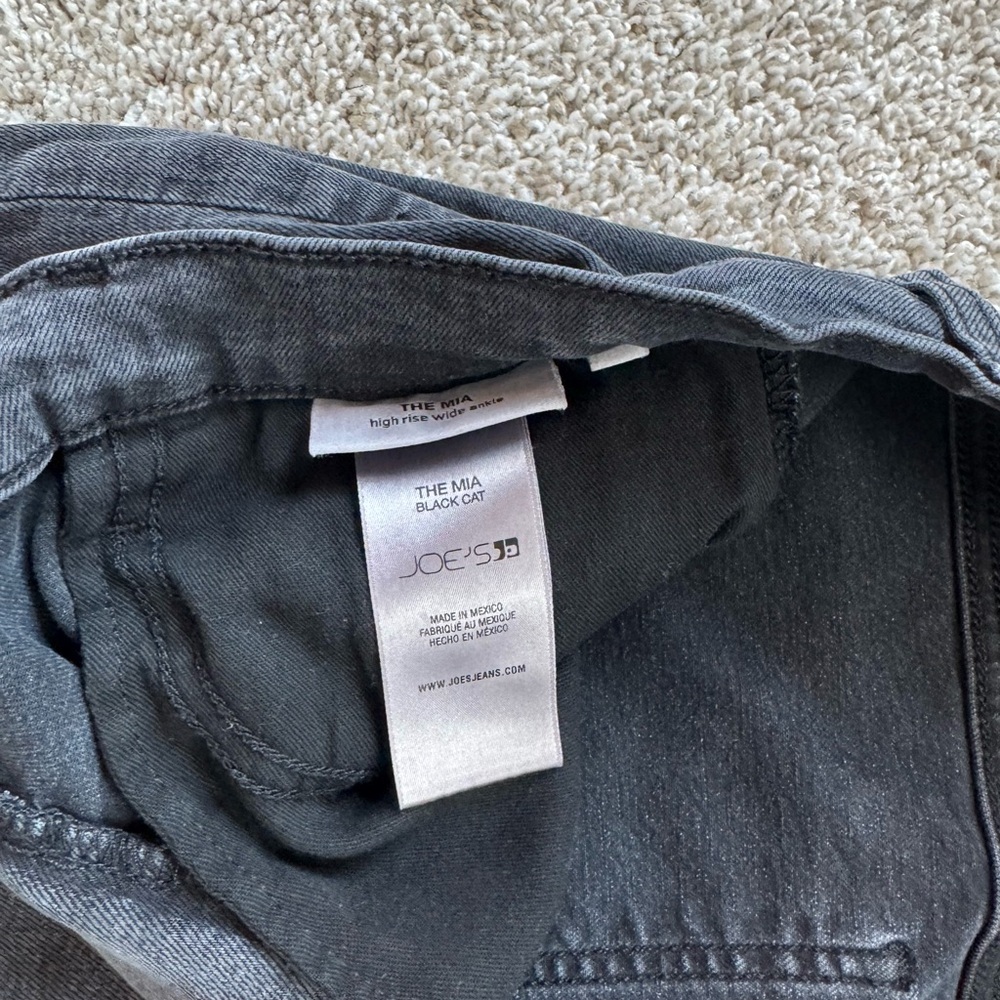 JOE'S Jeans The Mia High Rise Wide Leg Ankle Black Cat Jean Size 32 - Picture 8 of 11